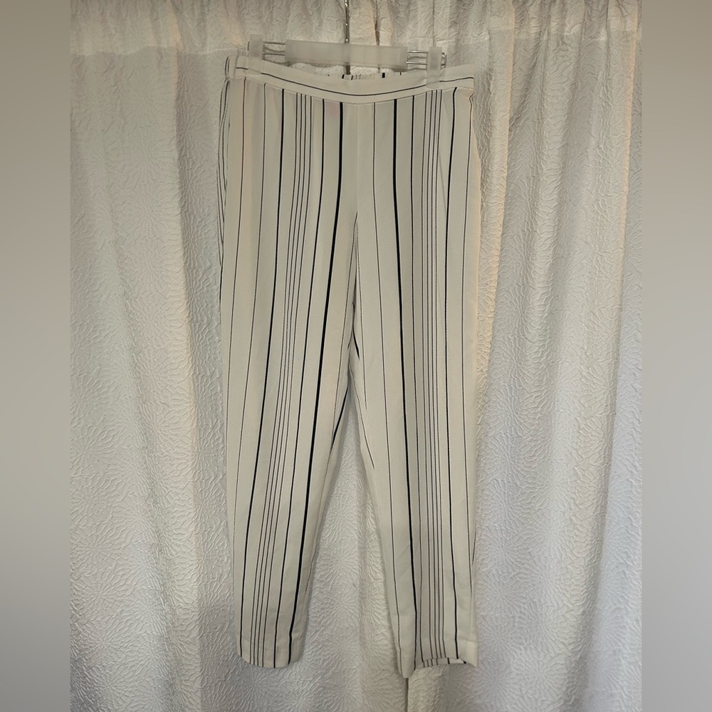 Vince Camuto Black and White Striped Pants
